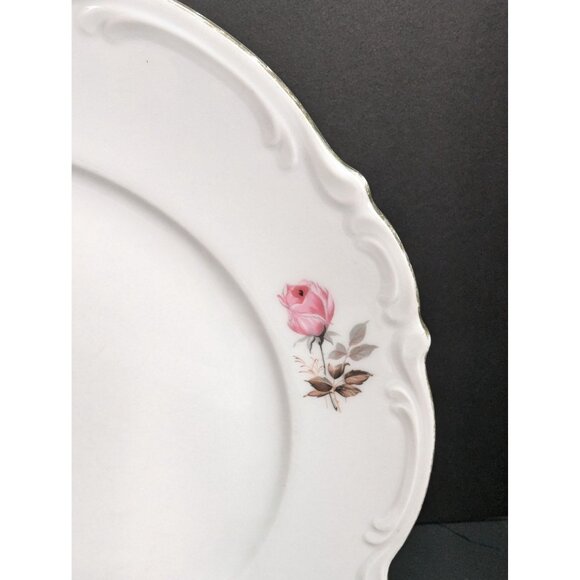 Mitterteich Pink Rose Scalloped Rim 10 1/2 Inch Replacement Dinner Plate - Picture 3 of 6